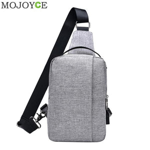 Unisex External USB Charge Chest Bags Men Chest Pack Travel Crossbody Bag Anti Theft