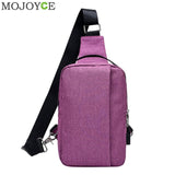 Unisex External USB Charge Chest Bags Men Chest Pack Travel Crossbody Bag Anti Theft