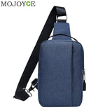 Unisex External USB Charge Chest Bags Men Chest Pack Travel Crossbody Bag Anti Theft