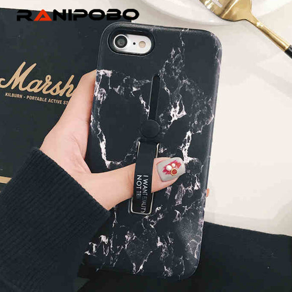 Fashion Marble Soft silicon Ring Phone Case For iPhone x