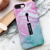 Fashion Marble Soft silicon Ring Phone Case For iPhone x